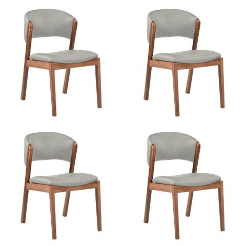 Kit 4 Cadeiras Decorativa Sala de Jantar Luxo Luna Facto Prata Brilho - Mozzelar