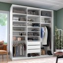 Ver imagem 1 de Closet Casal 100% MDF BP 208,5cm 3 Gavetas Sion Branco