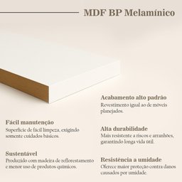 Closet Casal 100% MDF BP 208,5cm 3 Gavetas Sion - 6