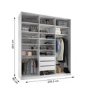 Ver imagem 3 de Closet Casal 100% MDF BP 208,5cm 3 Gavetas Sion Branco