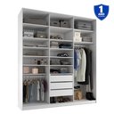 Ver imagem 4 de Closet Casal 100% MDF BP 208,5cm 3 Gavetas Sion Branco