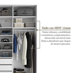 Closet Casal 100% MDF BP 208,5cm 3 Gavetas Sion - 11