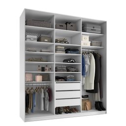 Closet Casal 100% MDF BP 208,5cm 3 Gavetas Sion - 5 Closet Casal 100% MDF BP 208,5cm 3 Gavetas Sion - 5