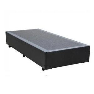 Cama (Box Solteiro+Colchão Mola) 88×188×26 Poliéster Preto