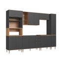 Ver imagem 3 de Cozinha Modulada Isabelle 6 Peças com Torre Quente para 2 Fornos Marrom/Freijó/Grafite
