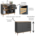 Ver mais imagens de Cozinha Modulada Isabelle 6 Peças com Torre Quente Para 2 fornos