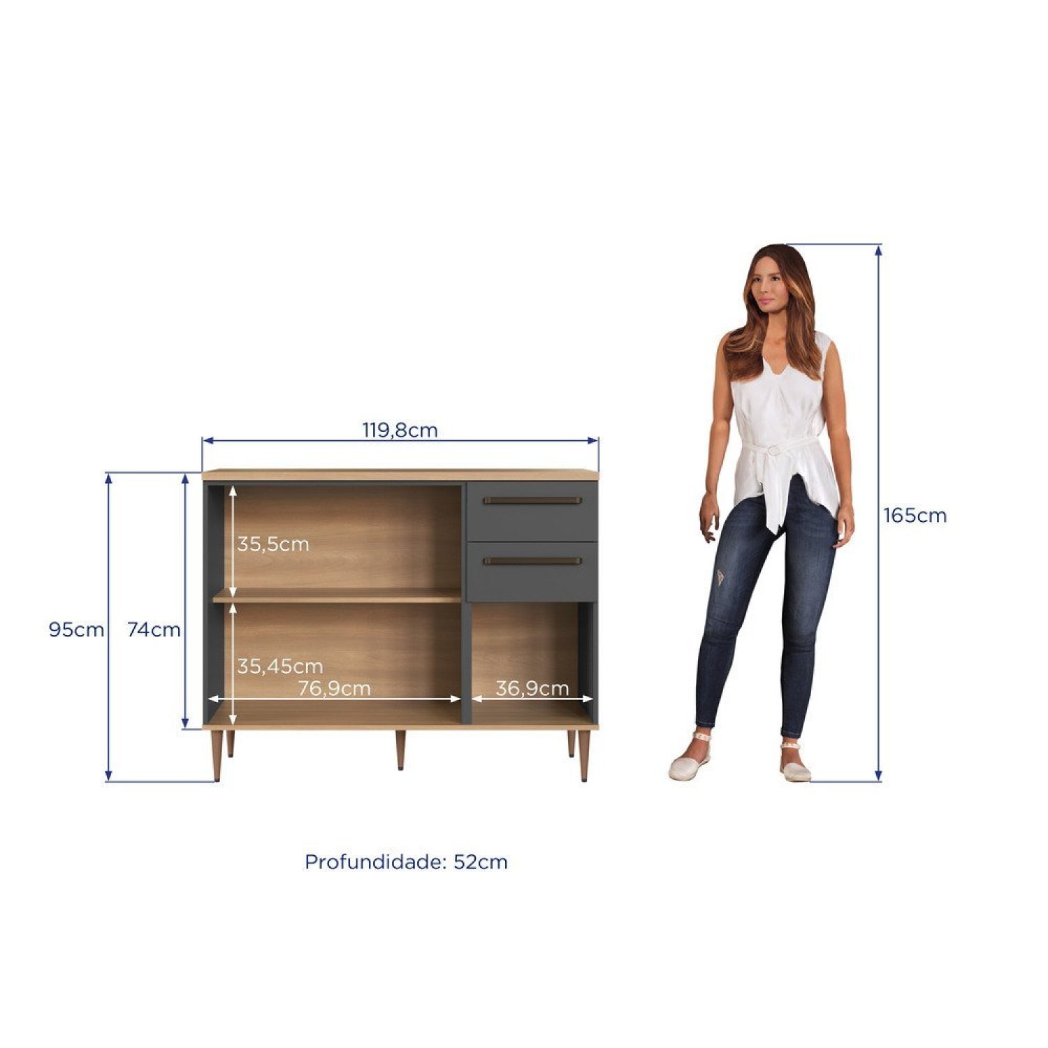 Cozinha Modulada Isabelle 6 Peças com Torre Quente Para 2 fornos - 11