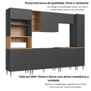 Ver imagem 7 de Cozinha Modulada Isabelle 6 Peças com Torre Quente para 2 Fornos Marrom/Freijó/Grafite