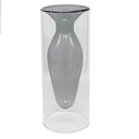 Ver imagem 1 de Vaso de Vidro Duplo Transparente e Cinza
