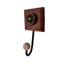 Ver imagem 3 de Kit Banheiro 3 Peças Toalheiro Cabideiro Porta Papel Papel com Flores Coloridas Cor Preto
