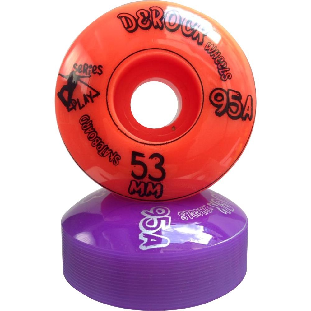 Roda De Skate Derock 53mm 95A Play + Rolamento - Play 53mm Color Laranja - 4