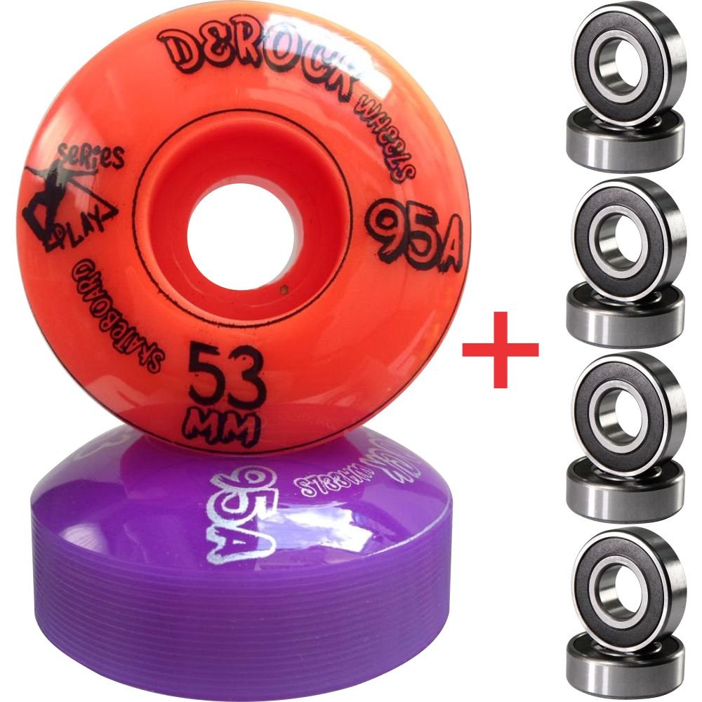 Roda De Skate Derock 53mm 95A Play + Rolamento - Play 53mm Color Laranja - 2