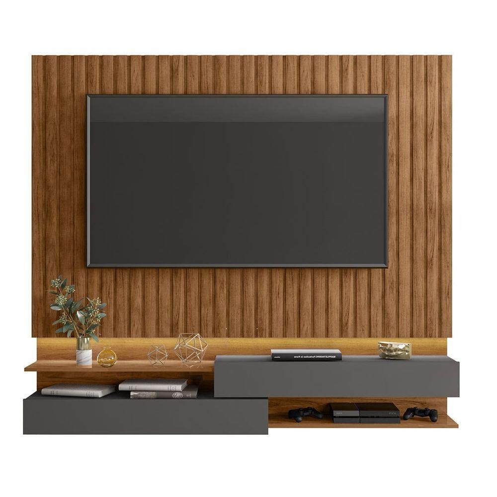 Painel para Tv até 75 com 1,96 X 1,73cm Felix Freijó-cinza Urbano