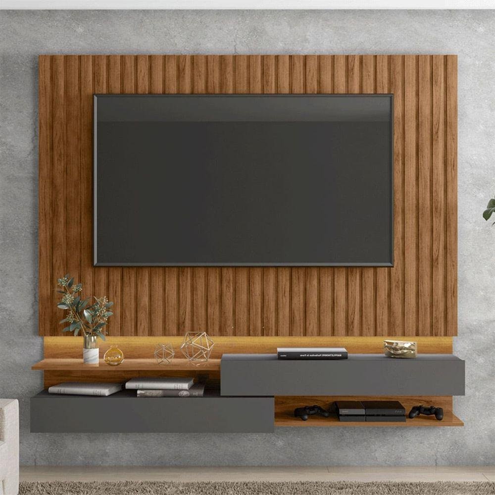 Painel para Tv até 75 com 1,96 X 1,73cm Felix Freijó-cinza Urbano - 5