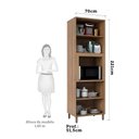 Ver imagem 3 de Paneleiro 70 Cm Nicho para Microondas 4 Portas de Abrir 2 Prateleiras Isa Luciane Móveis