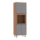 Ver imagem 1 de Paneleiro 70 Cm Nicho para Microondas 4 Portas de Abrir 2 Prateleiras Isa Luciane Móveis