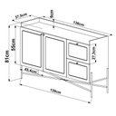 Ver imagem 5 de Aparador Buffet para Sala de Jantar 139cm Industrial Indy A03 Hanover Dourado