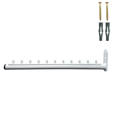 Arara Rt 40cm Cabideiro de Parede para Roupas 10 Cabides Aço Reforçado Branco