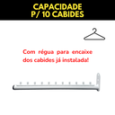 Ver imagem 6 de Arara Rt 40cm Cabideiro de Parede para Roupas 10 Cabides Aço Reforçado Branco