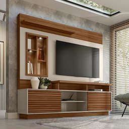 Estante Rack com Painel Para Tv Até 60 Polegadas com Ripado e LED Eldorado 2.0 - 1