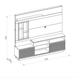 Estante Rack com Painel Para Tv Até 60 Polegadas com Ripado e LED Eldorado 2.0 - 3