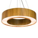 Ver imagem 1 de Lustre Pendente Anel Madeira Freijó e Acrílico - 70cm