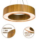 Ver imagem 3 de Lustre Pendente Anel Madeira Freijó e Acrílico - 70cm