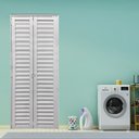 Ver imagem 1 de Porta Camarão Palheta de Alumínio 210 x 90cm Linha 25 Abertura Direita Branco Esquadrias Bergamo