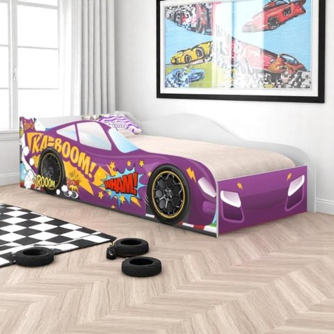 Cama Carro Kaboom Stylo Roxo Solteiro