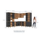 Ver imagem 5 de Cozinha Modulada Completa 10 Peças Isabelle com Paneleiro Torre Quente e Cristaleira Freijó/Cinza Grafite