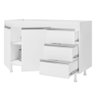 Cozinha Planejada Lux 3 Peças 100%mdf com Balcão Gabinete Tampo 120cm 3 Gavetas Branco - Desk - 4
