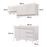 Cozinha Planejada Lux 3 Peças 100%mdf com Balcão Gabinete Tampo 120cm 3 Gavetas Branco - Desk - 7