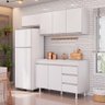 Cozinha Planejada Lux 3 Peças 100%mdf com Balcão Gabinete Tampo 120cm 3 Gavetas Branco - Desk - 9