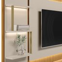 Ver imagem 6 de Rack com Painel Ripado para TV até 70 Polegadas com LED MDF 297CMX198CM São Paulo Branco