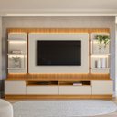 Ver imagem 1 de Rack com Painel Ripado para TV até 70 Polegadas com LED MDF 297CMX198CM São Paulo Branco