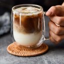 Ver imagem 4 de Kit 2x Caneca Vidro Duplo Xícara Parede Dupla Café Chá 260ml