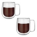 Ver imagem 1 de Kit 2x Caneca Vidro Duplo Xícara Parede Dupla Café Chá 260ml