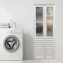 Ver imagem 1 de Porta Camarão Palheta com Vidro 210 x 80cm Linha 25 Abertura Direita Branco Esquadrias Bergamo