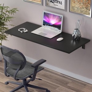 Mesa de Parede Dobravel Supensa com Suporte 90x38 Onix