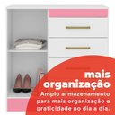 Ver imagem 4 de Cômoda para Quarto 4 Gavetas e 1 Porta Sonho Branco/Rosa