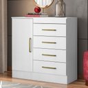 Ver imagem 7 de Cômoda para Quarto 4 Gavetas e 1 Porta Sonho Branco/Rosa