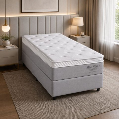 Colchão Solteirão Sr Life Resilience Molas Ensacadas Espuma D33 96x203x33cm Cinza