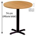 Ver imagem 6 de Mesa Ômega Ferro Preto 74 Cm (alt) Base em X Tampo Mdp Redondo 80 Cm (larg) X 2,50 Cm (alt) Samba