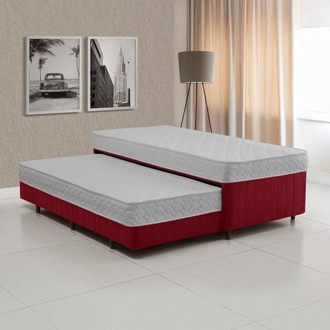 Bibox Solteiro, Baú e Auxiliar com Espuma 5cm