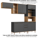 Ver mais imagens de Cozinha Modulada Compacta Isabelle 4 Peças com Torre Quente para 2 Fornos Cinza/Freijo/Grafite