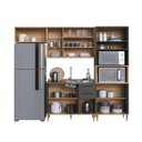 Ver imagem 5 de Cozinha Modulada Compacta Isabelle 4 Peças com Torre Quente para 2 Fornos Cinza/Freijo/Grafite