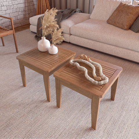 Conjunto 2 Mesas de Centro Roma Madeira Maciça