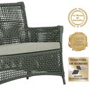 Ver imagem 4 de Jogo Sofá e 2 Poltronas de Área Igapó Alumínio Pintura Marrom Corda Náutica Estofado 3 Trama