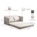Ver imagem 3 de Sofá Cama Casal 2 Lugares Veludo Cinza Charlie 134cm