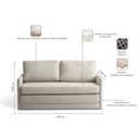 Ver imagem 4 de Sofá Cama Casal 2 Lugares Veludo Cinza Charlie 134cm